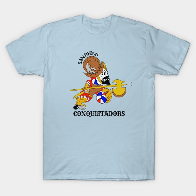 Defunct San Diego Conquistadors ABA Basketball T-Shirt by LocalZonly